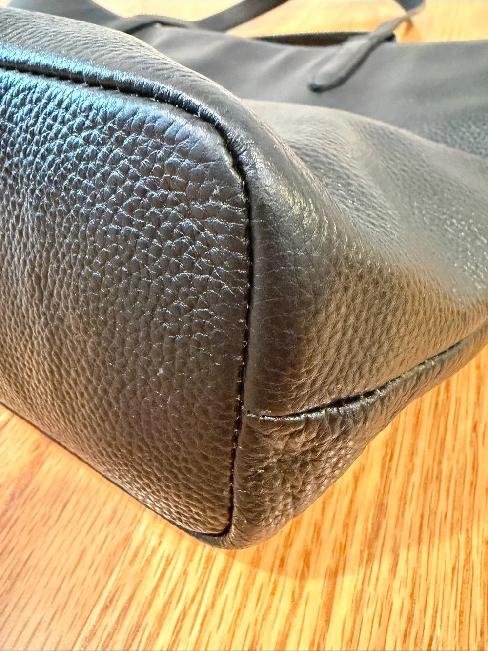 Onna Ehrlich Black Pebbled Leather Tote Shoulder Bag